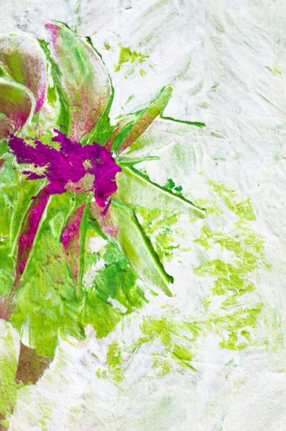 abstract schilderij roze, wit groen - Foto, afbeelding