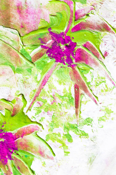 abstract painting pink, white green - Photo, Image