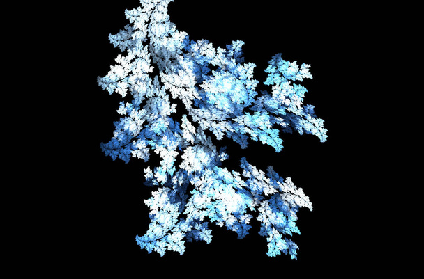 Blue white fractal pattern background. Fantasy pattern texture. Digital art. 3D rendering. Computer generated image - Foto, afbeelding