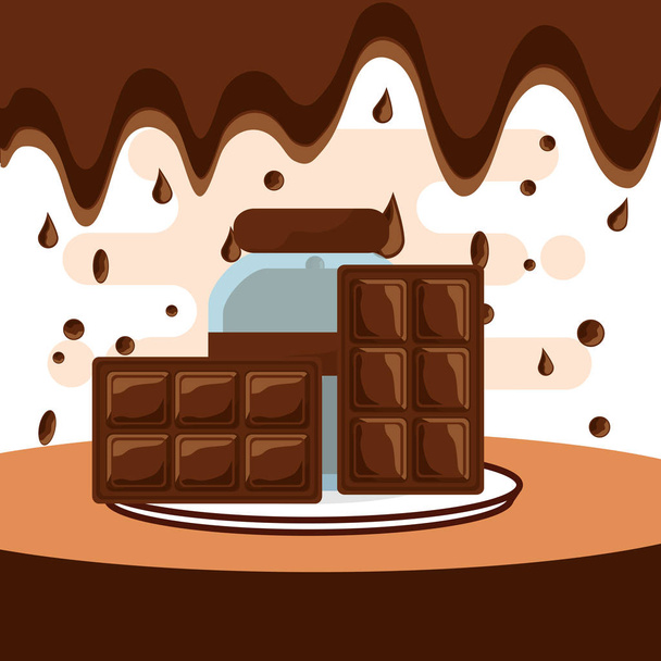 tarjeta de chocolate caramelo
 - Vector, imagen