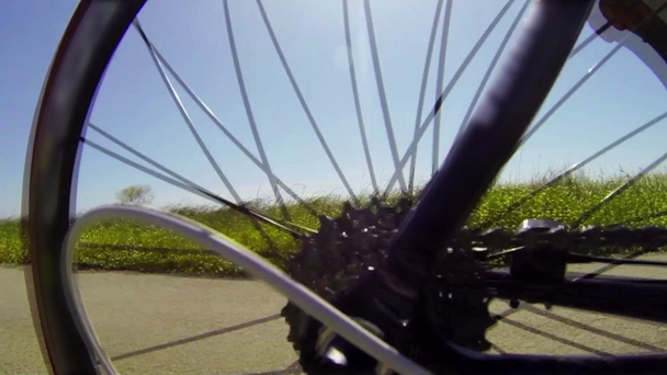 Vista detallada de un sistema de engranajes para bicicletas
 - Metraje, vídeo