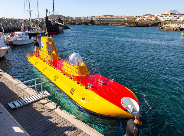 Tenerife, Sain december 20, 2018: Touristic submarine at Tenerife island - Canary Spain - Fotó, kép