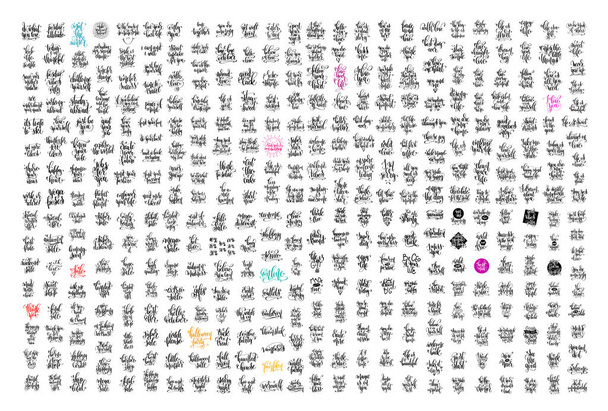 mega conjunto de 400 inscripciones de letras a mano motivación e inspiración citas positivas
 - Vector, Imagen