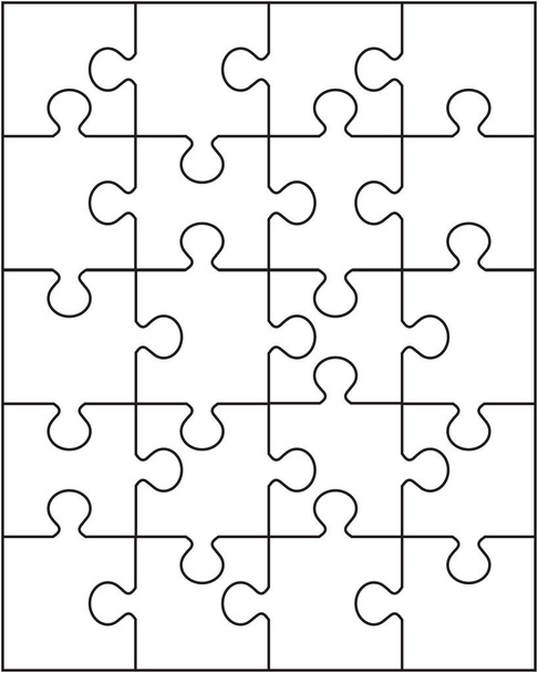 Ilustración vectorial de rompecabezas blanco, piezas separadas - Vector, Imagen