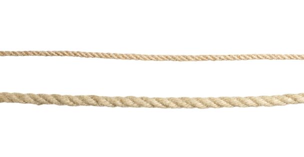 Old ropes on white background. Simple design - Foto, imagen
