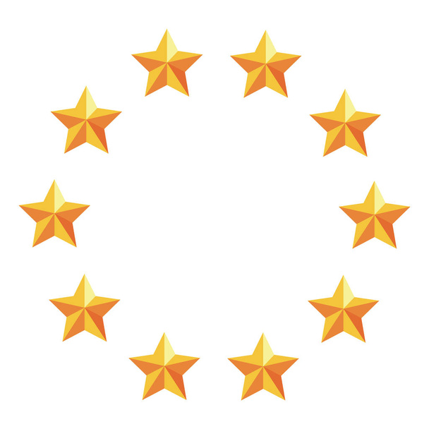 golden stars round shape - Vector, Image