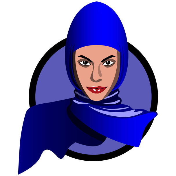 Мусульманську жінку хіджаб рівності всіх жінок у світі, цнотливість, вектор, ізольовані на білому тлі - Вектор, зображення