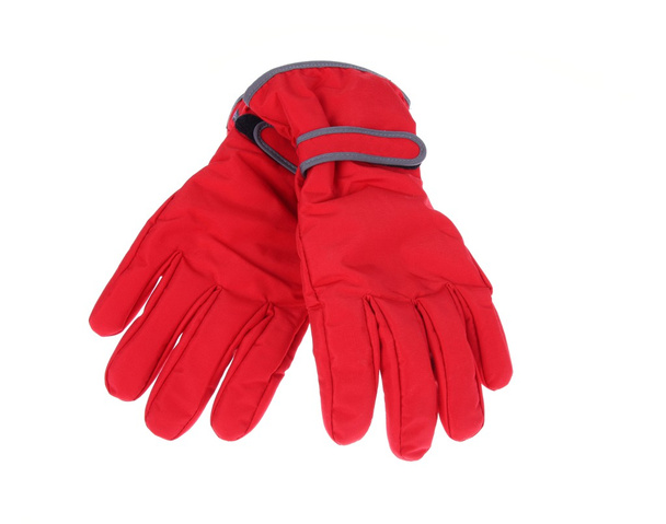 Теплые зимние красные лыжные перчатки
 - Фото, изображение