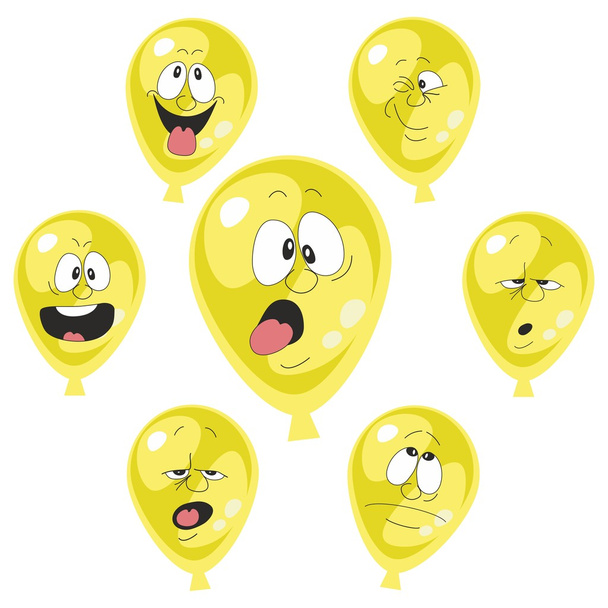 Emoção conjunto balão amarelo 002
 - Foto, Imagem