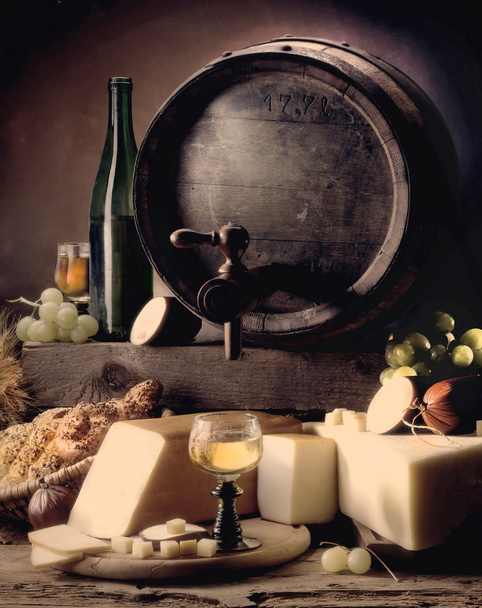 Натюрморт з вином і бочками
 - Фото, зображення
