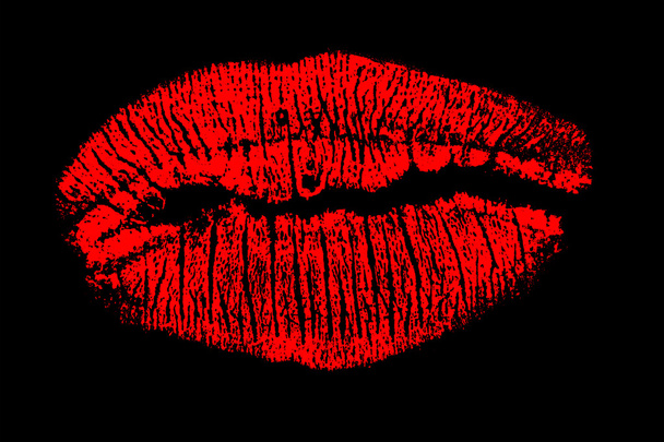 червоні губи ізольовані на чорному
 - Фото, зображення