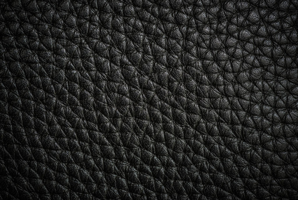 background and texture of real black leather sheet on bag leather - Photo, Image