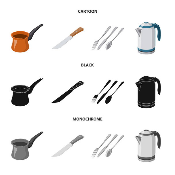 Mutfak ve yemek logo vektör Illustration. Mutfak ve cihaz hisse senedi simgesi için web topluluğu. - Vektör, Görsel