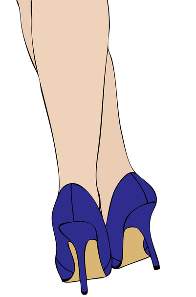 sexy benen en blauwe schoenen - Foto, afbeelding