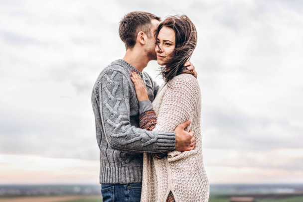 Romantic pretty couple outdoor  enjoy spending time together - 写真・画像