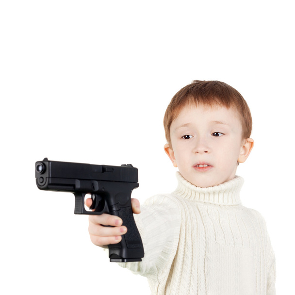 Boy with the pistol - Photo, image