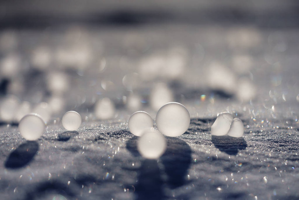 frozen soap bubble in winter - Photo, image