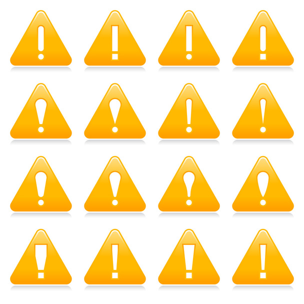 Yellow warning sign with exclamation mark symbol. - Vector, Image