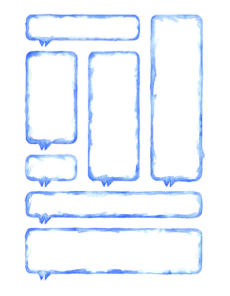 Белый и синий пустой акварелью округлые прямоугольные формы
 - Фото, изображение