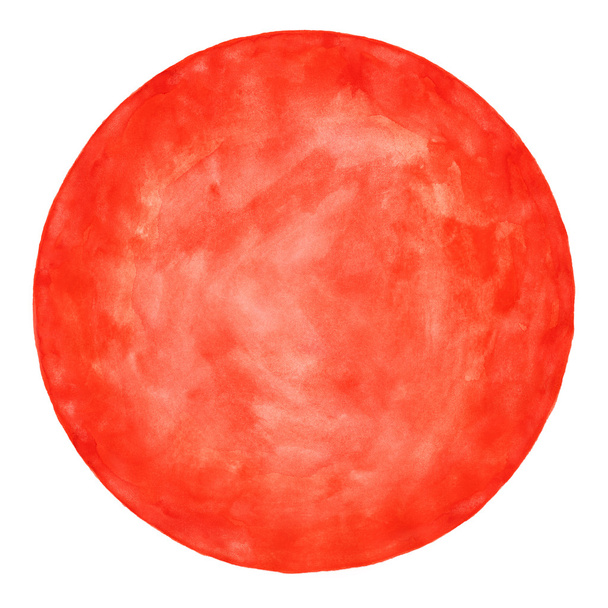 Red round blank watercolor circle - Fotoğraf, Görsel