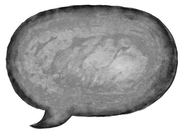 zwarte aquarelle lege toespraak bubble dialoogvenster - Foto, afbeelding