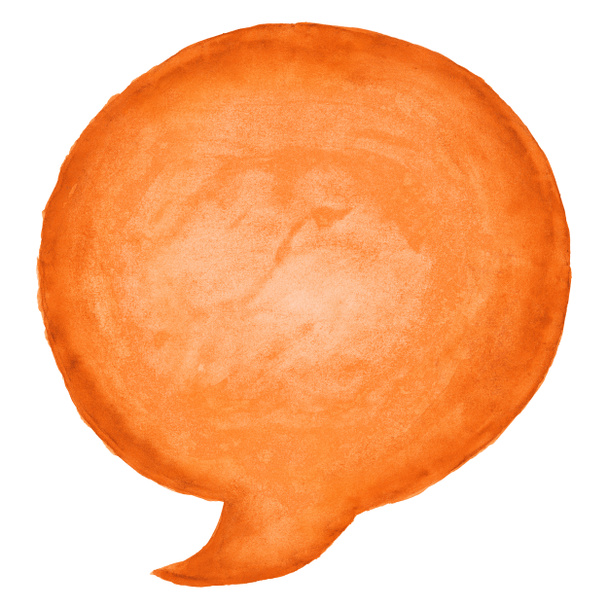 oranžové akvarel prázdné řeči bublina dialogu kruh tvar bílé pozadí - Fotografie, Obrázek