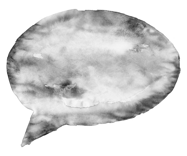 黒の水彩空白音声バブル ダイアログ サークル形状の白い背景 - 写真・画像