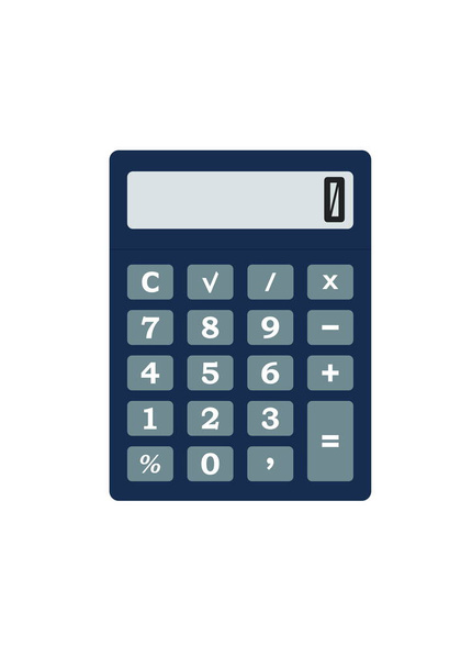 kék kalkulátor vektor kép elektronikus eszköz a számok és a képernyő matematikai számításokhoz - Vektor, kép