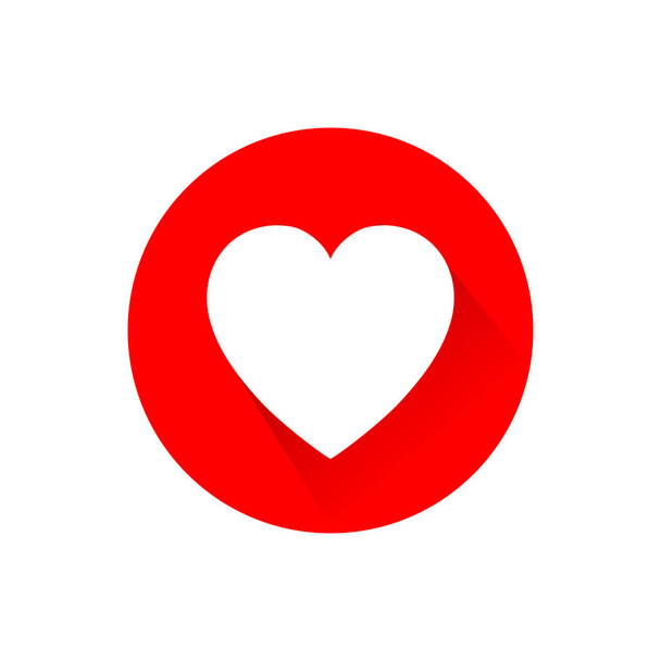 The red heart icon design with shadow - Vektor, kép