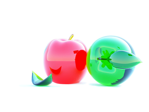 dwa jabłka - Zdjęcie, obraz