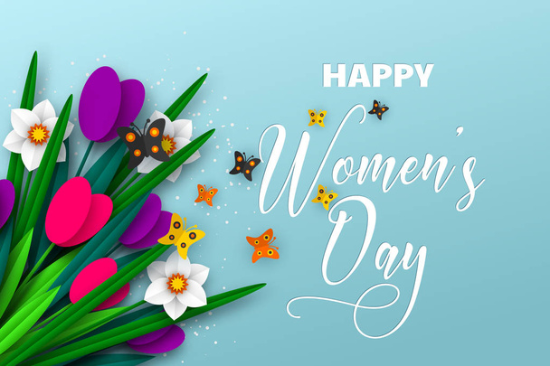 8 March greeting card for International Womens Day - Διάνυσμα, εικόνα