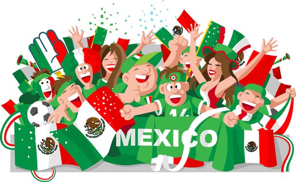 Футбольні фанати з Мексики
 - Вектор, зображення