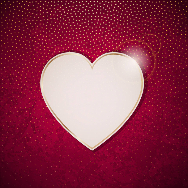 Καρδιά σε ξύλινο πλαίσιο σε κόκκινο grunge υφή - Διάνυσμα, εικόνα
