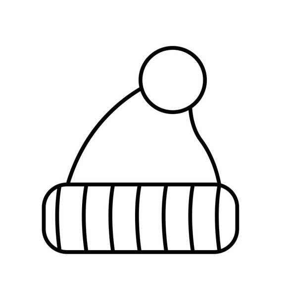 Téli kalap sor ikon vektoros illusztráció fehér háttér  - Vektor, kép