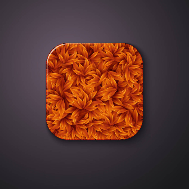 Autumn leaves texture icon stylized like mobile app. Vector illustration. - Vektor, obrázek