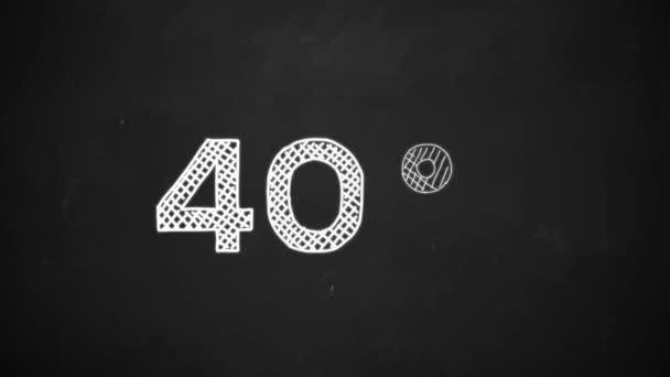 hand tekenen van 40 procent symbool met witte krijt op blackboard - Video