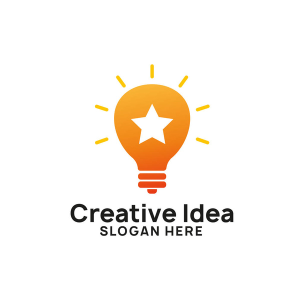 plantilla de diseño de logotipo idea creativa. bombilla estrella icono símbolo diseños
 - Vector, Imagen