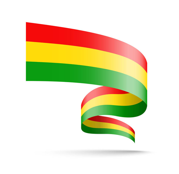 Vlajky Bolívie ve formě vln pásu vektorové ilustrace na bílém pozadí. - Vektor, obrázek