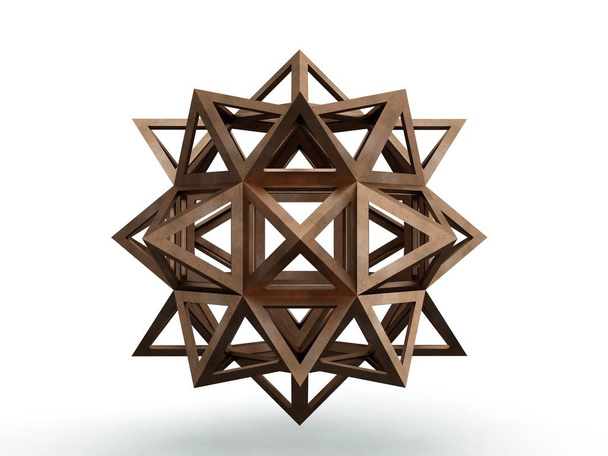 Icofiexaedron Apotetmimenon Сенон, Леонардо да Вінчі, ілюстрація для сторінки книги Божественній Proportione 265. 3D-моделі - Фото, зображення