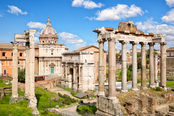 Ancient ruins in Roman Forum, Rome, Lazio, Italy  - Photo, Image