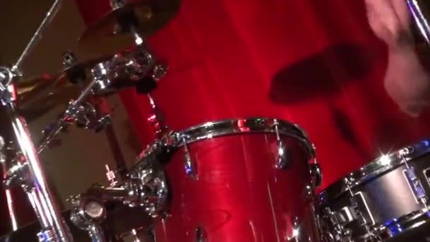 Drummer man playing drums - Close up of drumming man - Footage, Video