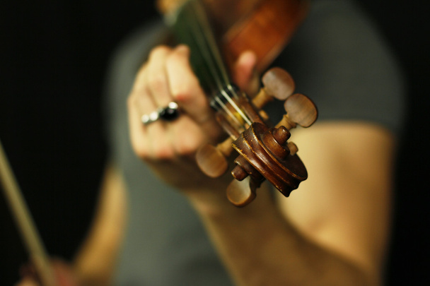 Manos masculinas tocando violín
 - Foto, imagen