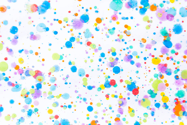 Colorful water color painting splash. Blot, Blurred spot. with texture. Multiple spots and stain water color on white background - 写真・画像