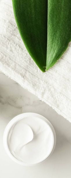 Anti-age cream products on marble, flatlay - skincare and body care, luxury spa and clean cosmetic concept. Beauty of an organic spa experience - Photo, Image