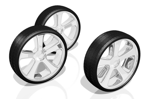 Ruedas 3D, neumáticos - ilustración
 - Foto, Imagen