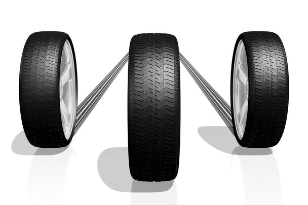 3D колеса, шини - ілюстрація
 - Фото, зображення