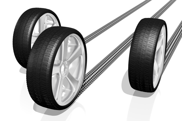 3D колеса, шини - ілюстрація
 - Фото, зображення