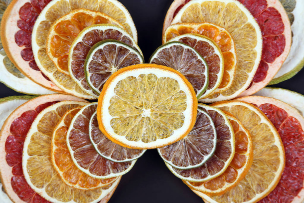 Szárított szelet különböző citrusfélék - Fotó, kép