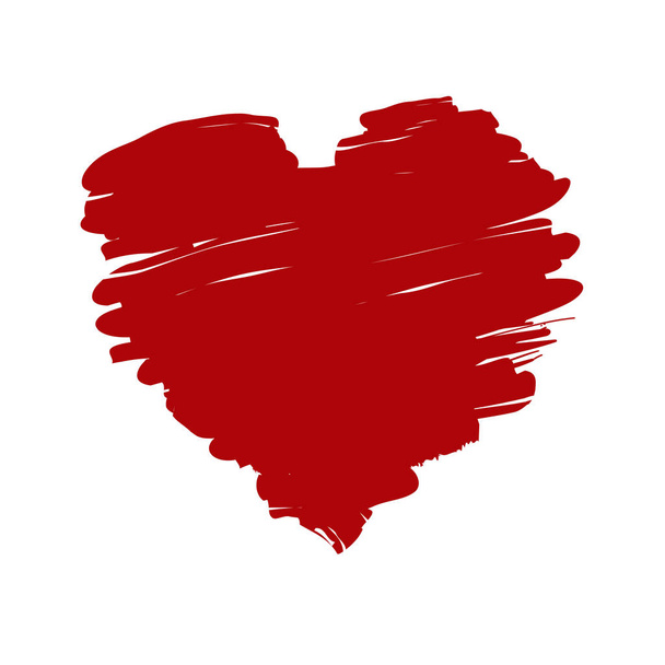 ilustração vetorial do coração vermelho grunge no fundo branco
 - Vetor, Imagem