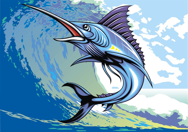 Marlin vis - Vector, afbeelding